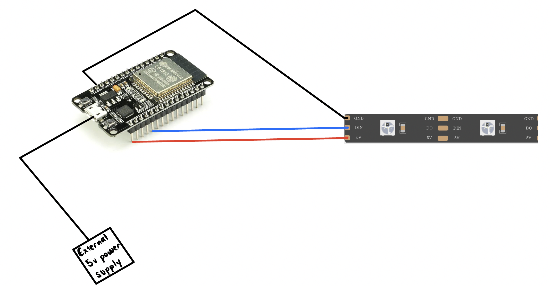 schematic of electronics for project